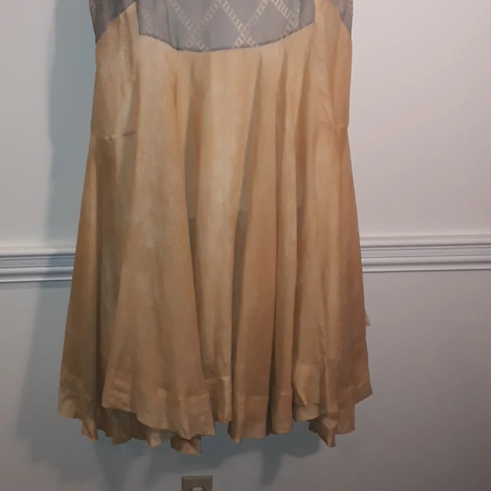 Gary graham raime tan/grey sleeveless oversized dress 8 - Picture 5 of 7